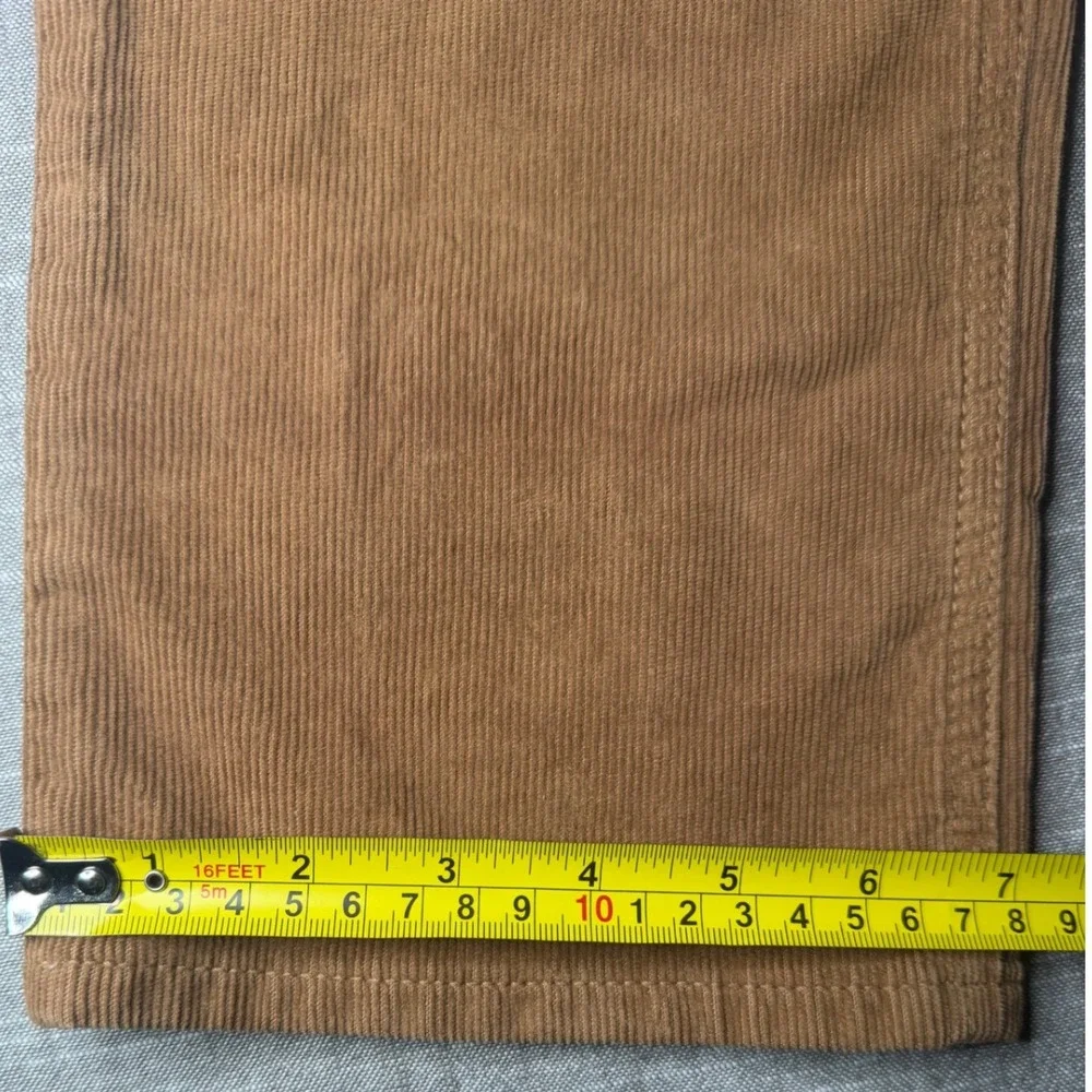 J.Crew Matchstick Corduroy Pants 32 Petite Camel Tan Straight Leg Stretch Cotton